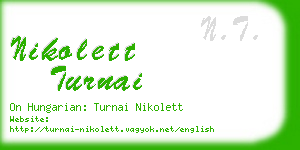 nikolett turnai business card